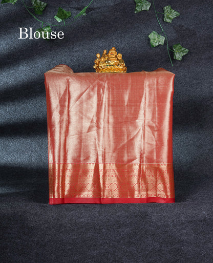 Semi Silk Pattu Pavadai Tissue (Lavender) With Red Blouse 21"
