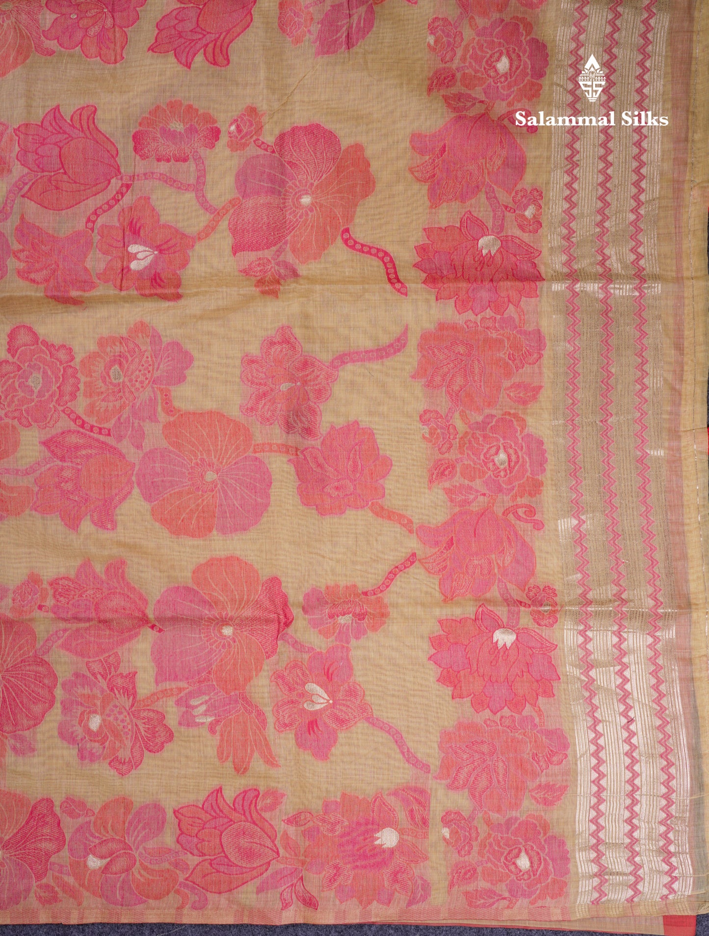 Beautiful Light Yellow Muga Cotton Saree With Contrast Light Red Blouse