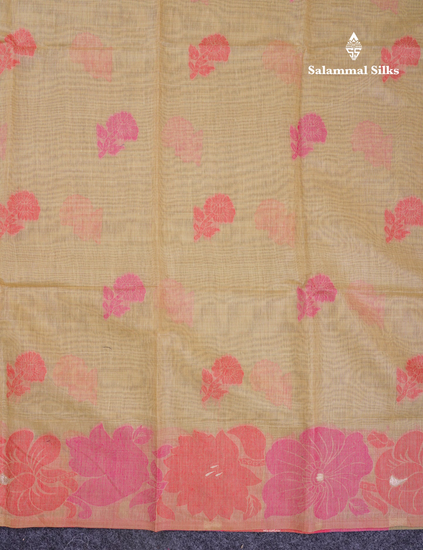 Beautiful Light Yellow Muga Cotton Saree With Contrast Light Red Blouse