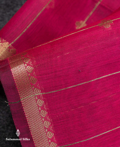 Beautiful Light Grey Stripes With Butta Maheshwar Cotton Saree With Contrast Black Blouse
