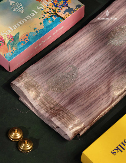 Beautiful Light Violet Jute Mix Saree With Small Fancy Border