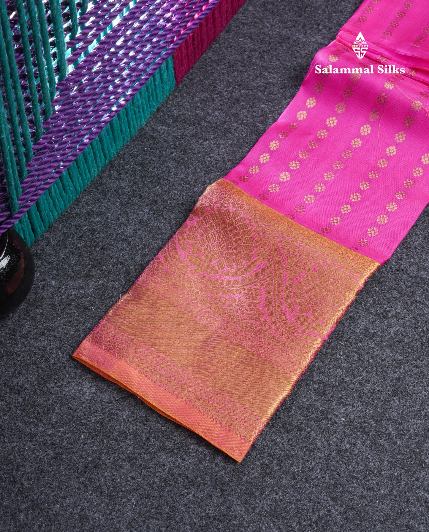 Pure Silk Pattu Pavadai (Pink) With Pinkish Orange Blouse 20"