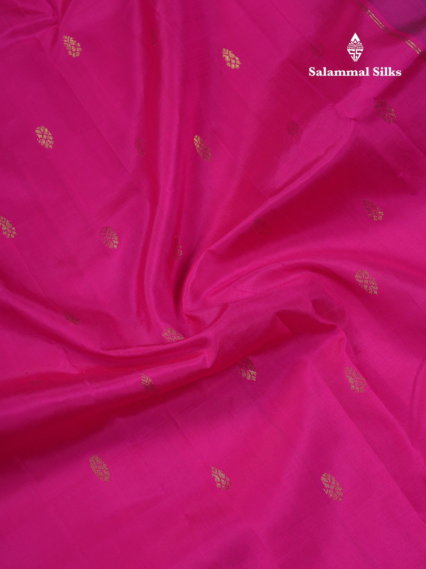 Beautiful Pink Pure Kanjivaram Silk Saree With Contrast Blue Shade Traditional One Side Border