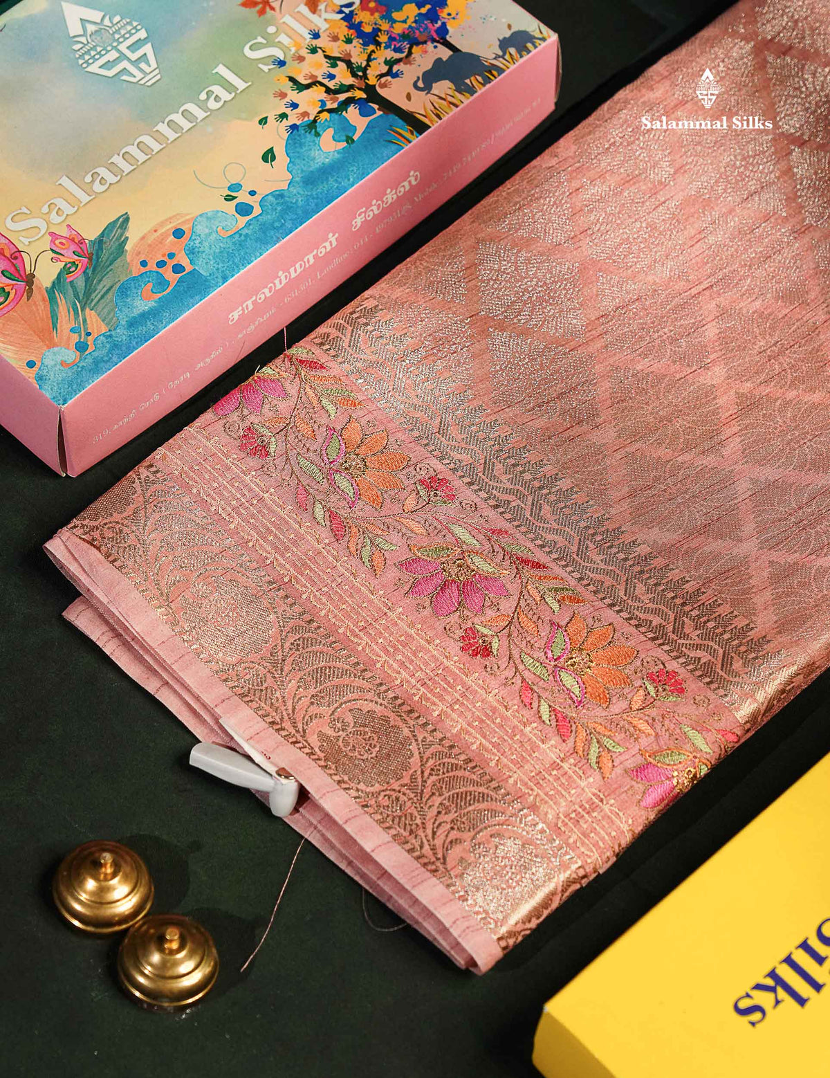Light Violet Semi Tussar Fancy Saree With Embroidery Border