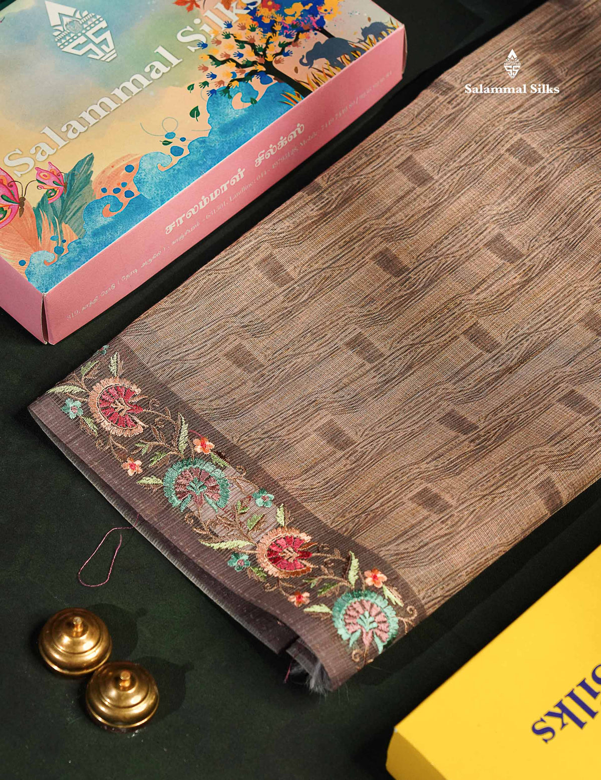 Beautiful Light Elaichi Green Kota Cotton Fancy Saree With Small Embrodiery Border