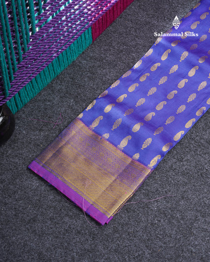 Pure Silk Pattu Pavadai (Royal Blue) With Pink Blouse 19.2"