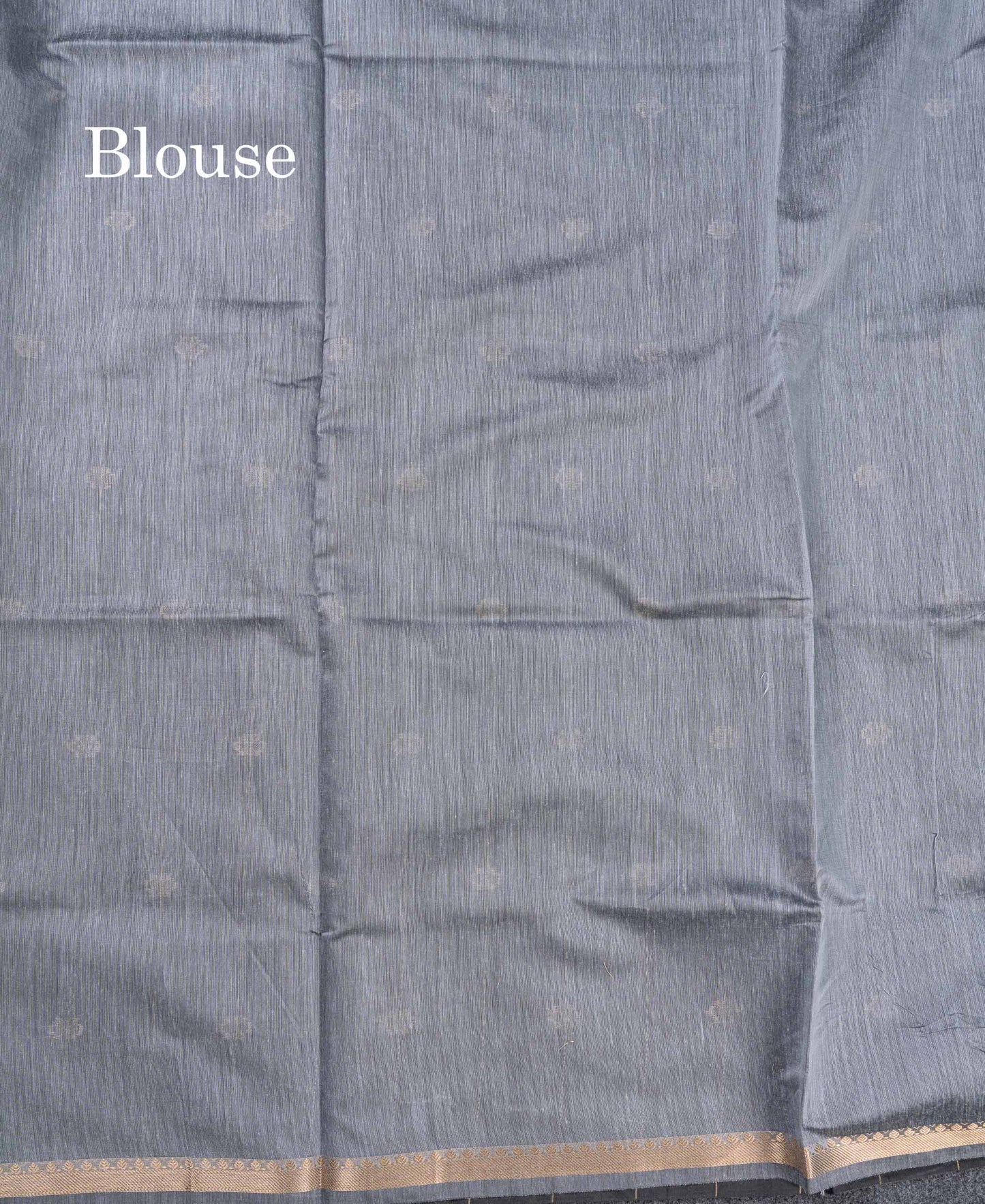 Beautiful Light Grey Stripes With Butta Maheshwar Cotton Saree With Contrast Black Blouse