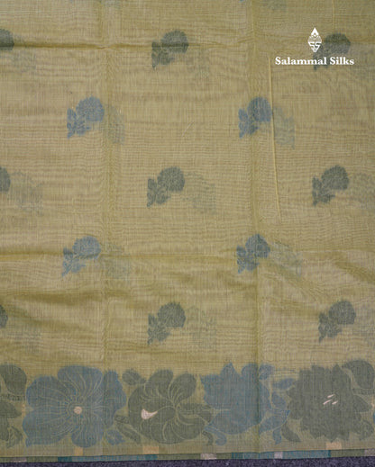Beautiful Light Yellow Muga Cotton Saree With Contrast Light Red Blouse