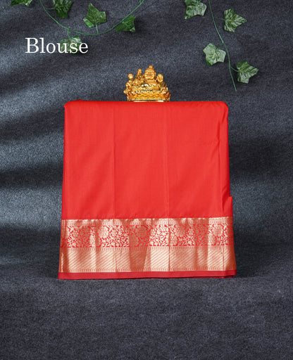 Semi Silk Pattu Pavadai (Yellow) With Red Blouse 21"