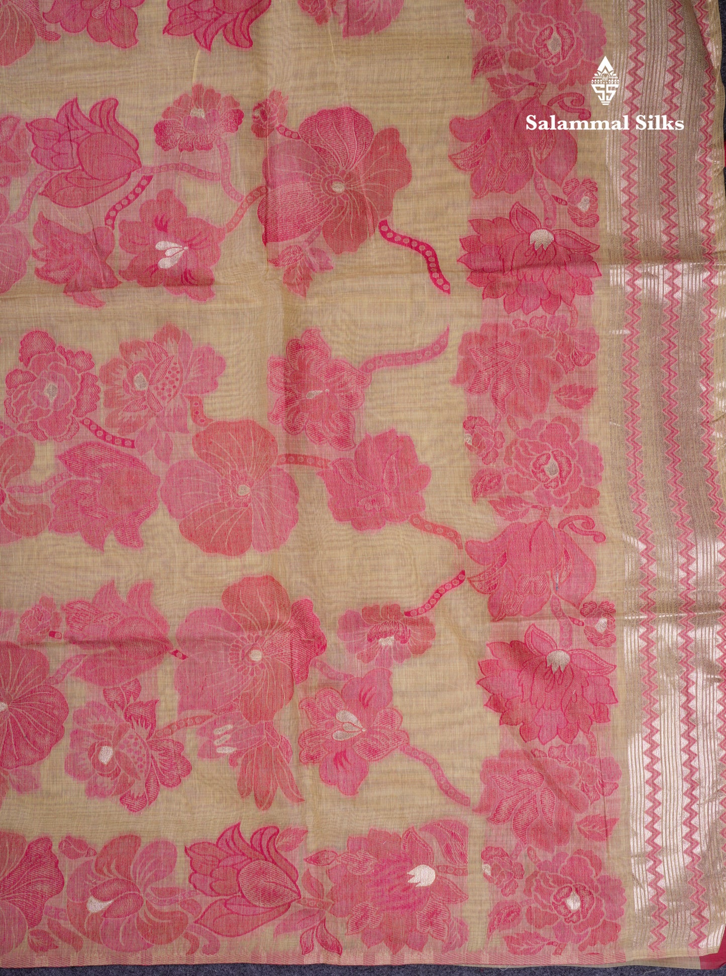 Beautiful Light Yellow Muga Cotton Saree With Contrast Light Red Blouse