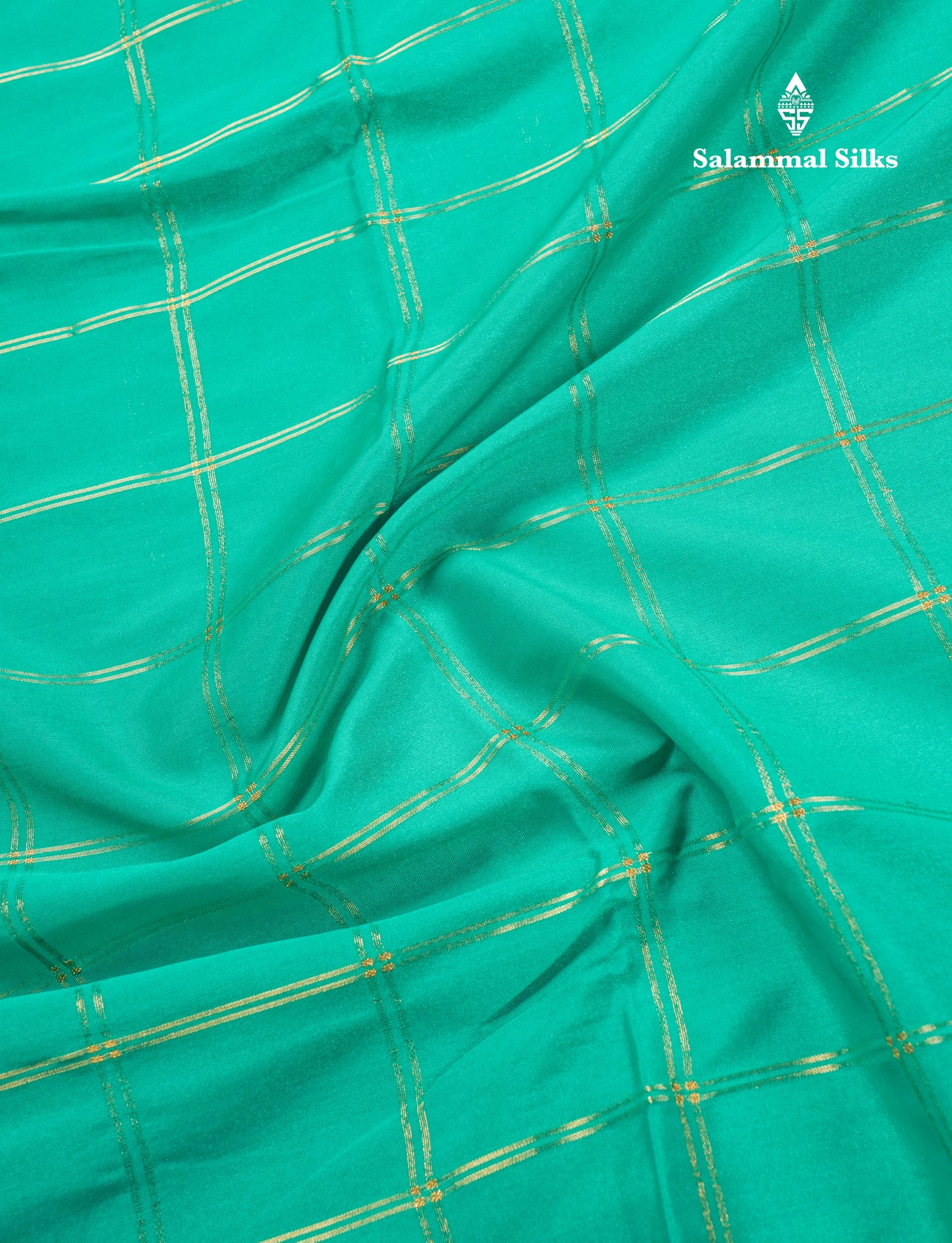 Sapphire Blue Semi Mysore Crepe Saree With Contrast Navy Blue Small Border