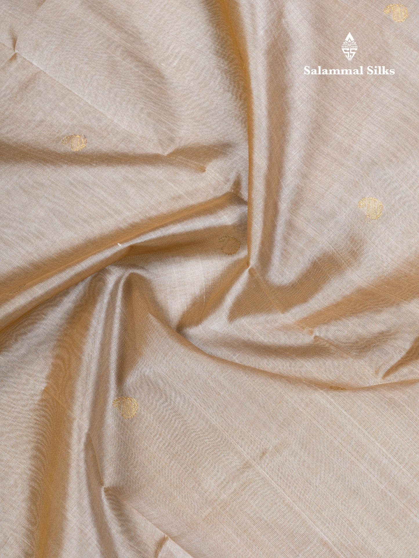 Sandal Pure Silk Cotton Saree With Contrast Violet Traditional Temple & Rettapet Border