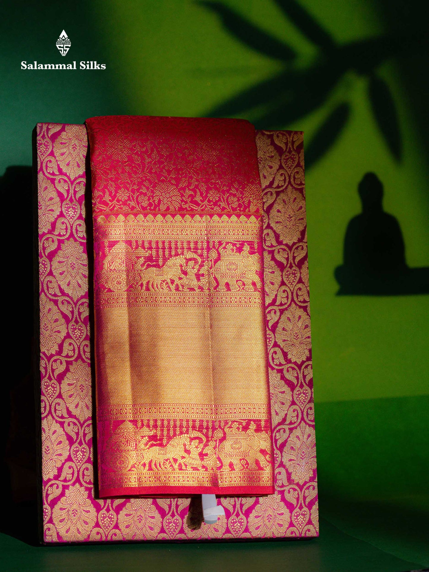Beautiful Dual Tone Pink Bridal Pure Kanjivaram Silk Saree With Traditional Long Pallaku Border