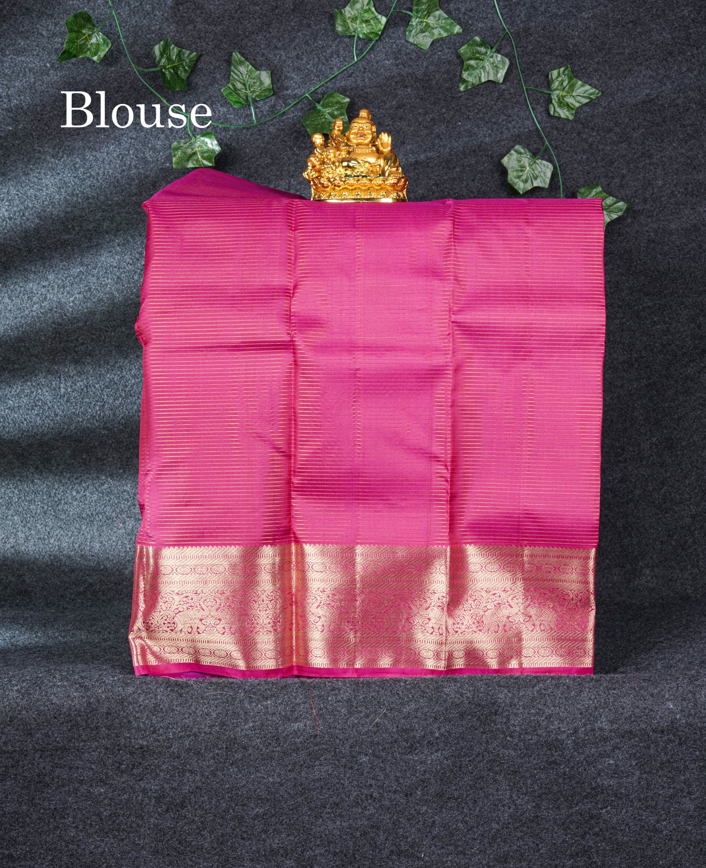 Pure Silk Pattu Pavadai (Navy Blue) With Pink Blouse 27"