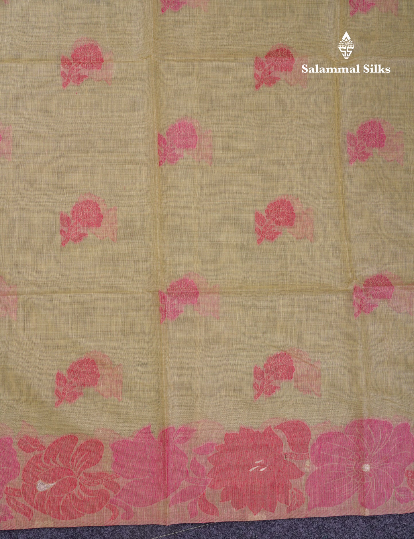 Beautiful Light Yellow Muga Cotton Saree With Contrast Light Red Blouse