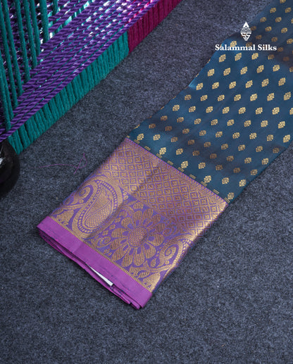 Pure Silk Pattu Pavadai (Dark Bottle Green) With Pink Blouse 20"