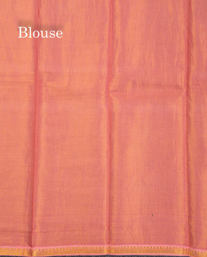 Stunning Lavender Tissue Sungudi Cotton Saree With Small Traditional Zari Border