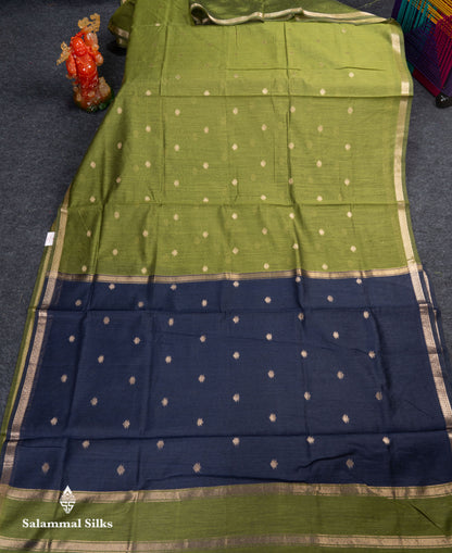 Beautiful Light Chocolate Maheshwar Cotton Saree With Contrast Light Lavender Blouse