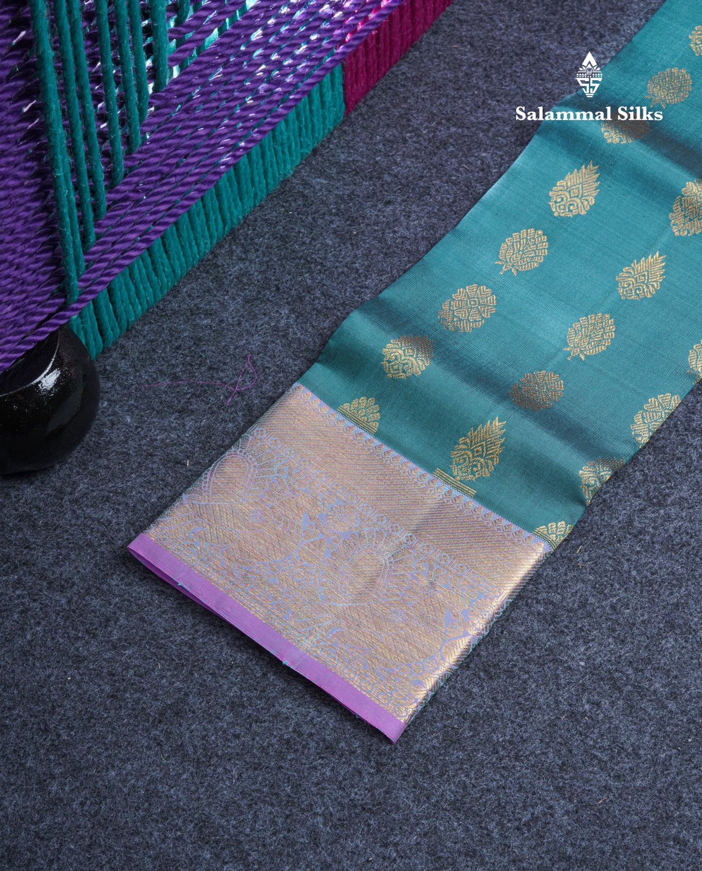 Pure Silk Pattu Pavadai (Dual Tone Green) With Pink Blouse 19.3"