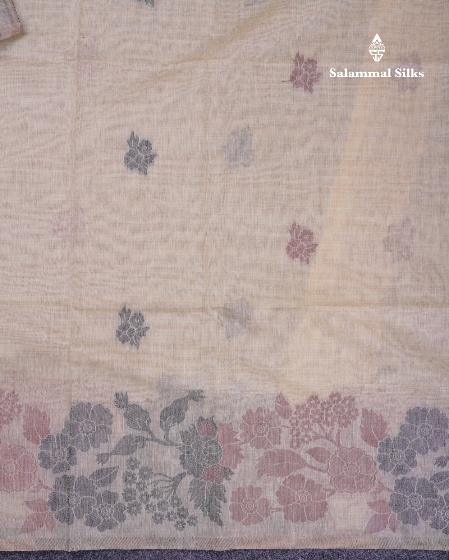 Beautiful Dark Peach Muga Cotton Saree With Contrast Maroon Blouse