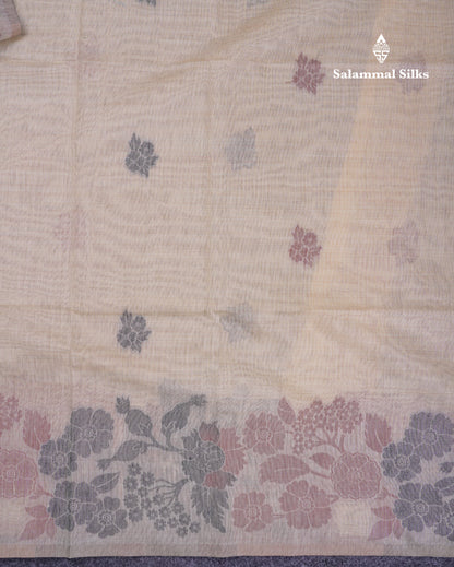 Beautiful Dark Peach Muga Cotton Saree With Contrast Maroon Blouse