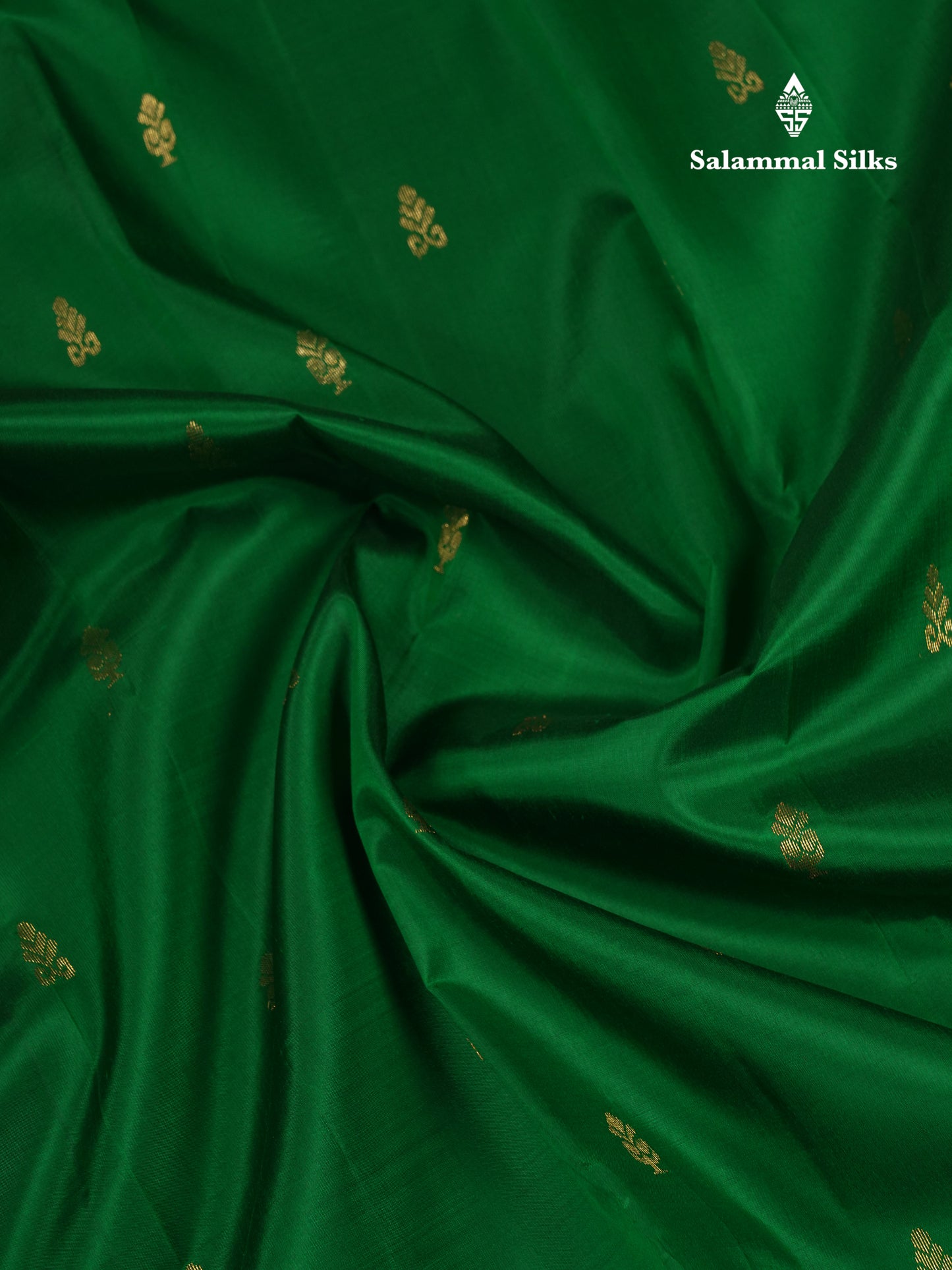 Beautiful Bottle Green Pure Kanjivaram Silk Saree With Contrast Parrot Green Traditional One Side Border