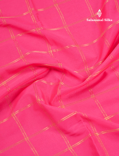 Sapphire Blue Semi Mysore Crepe Saree With Contrast Navy Blue Small Border