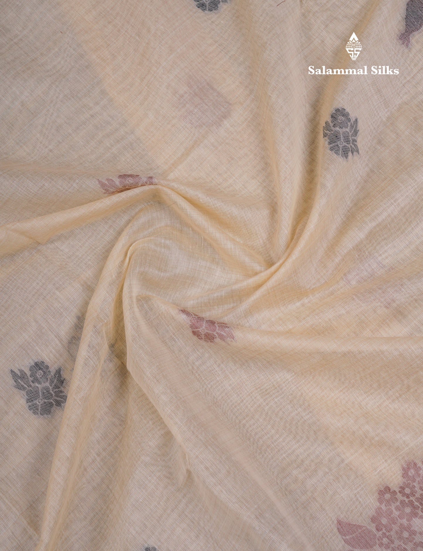 Beautiful Dark Peach Muga Cotton Saree With Contrast Maroon Blouse