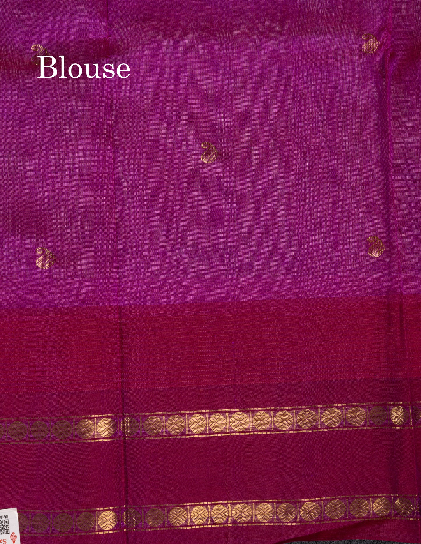 Sandal Pure Silk Cotton Saree With Contrast Violet Traditional Temple & Rettapet Border