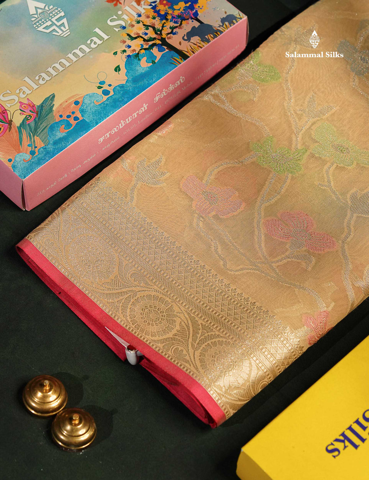 Cotton Mix Saree - Sandal Meenakari Work Along With Fancy Border