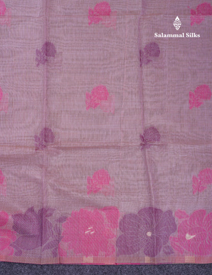 Beautiful Light Yellow Muga Cotton Saree With Contrast Light Red Blouse