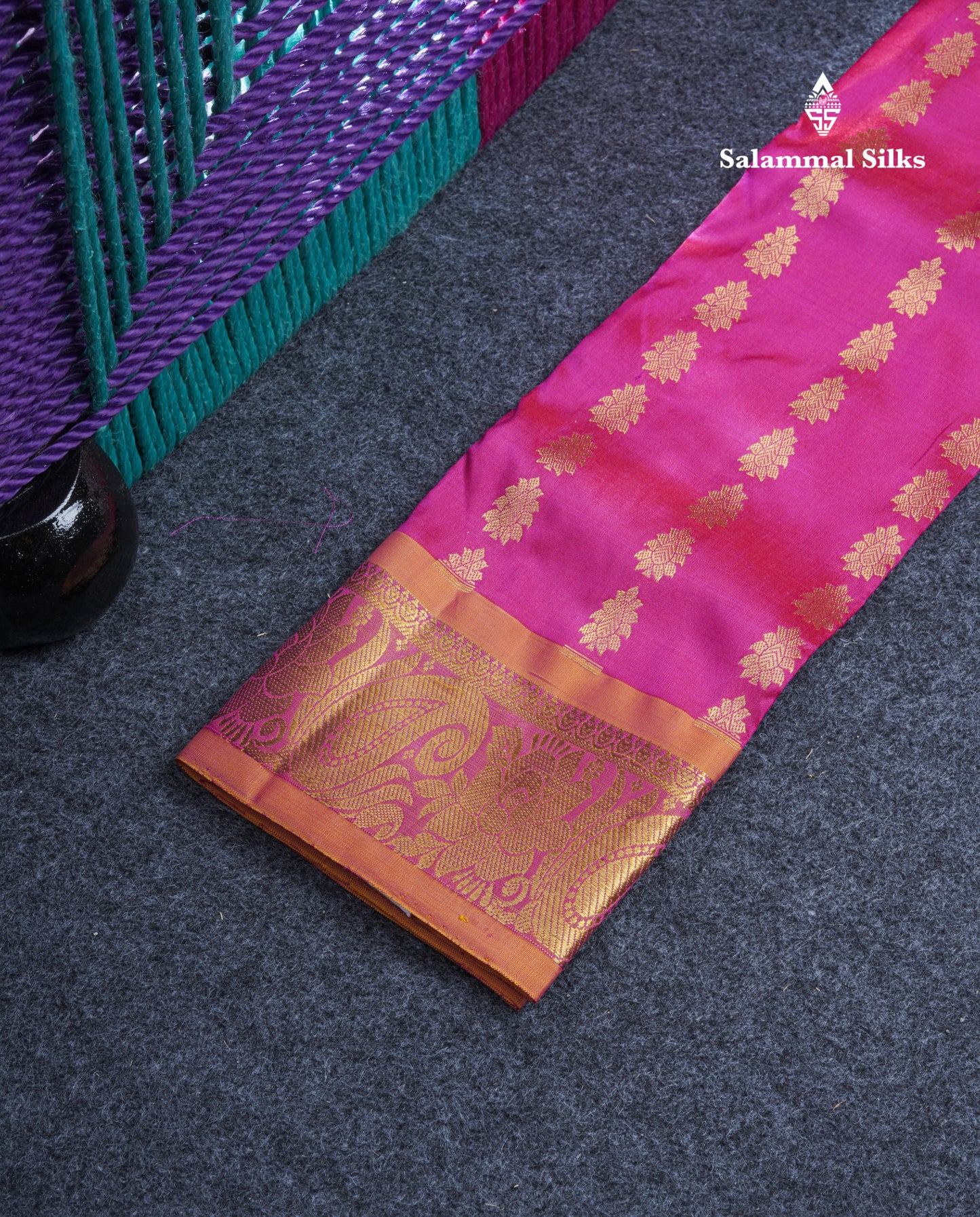 Pure Silk Pattu Pavadai (Pink) With Pinkish Orange Blouse 20"