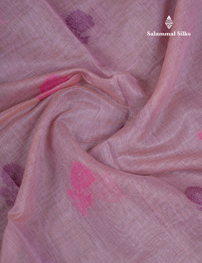 Beautiful Light Yellow Muga Cotton Saree With Contrast Light Red Blouse