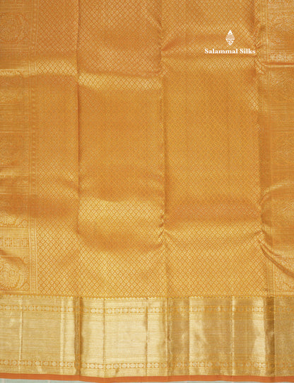 Mustard Yellow Bridal Pure Kanjivaram Silk Saree With Traditional Border