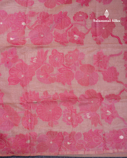 Beautiful Light Yellow Muga Cotton Saree With Contrast Light Red Blouse