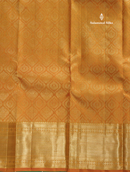 Mustard Yellow Bridal Pure Kanjivaram Silk Saree With Traditional Border
