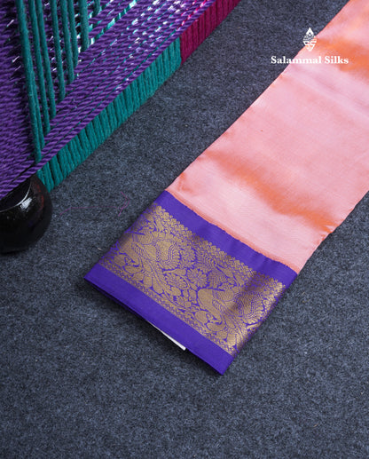 Pure Silk Pattu Pavadai Plain (Lemon Yellow) With Blue Blouse 20"