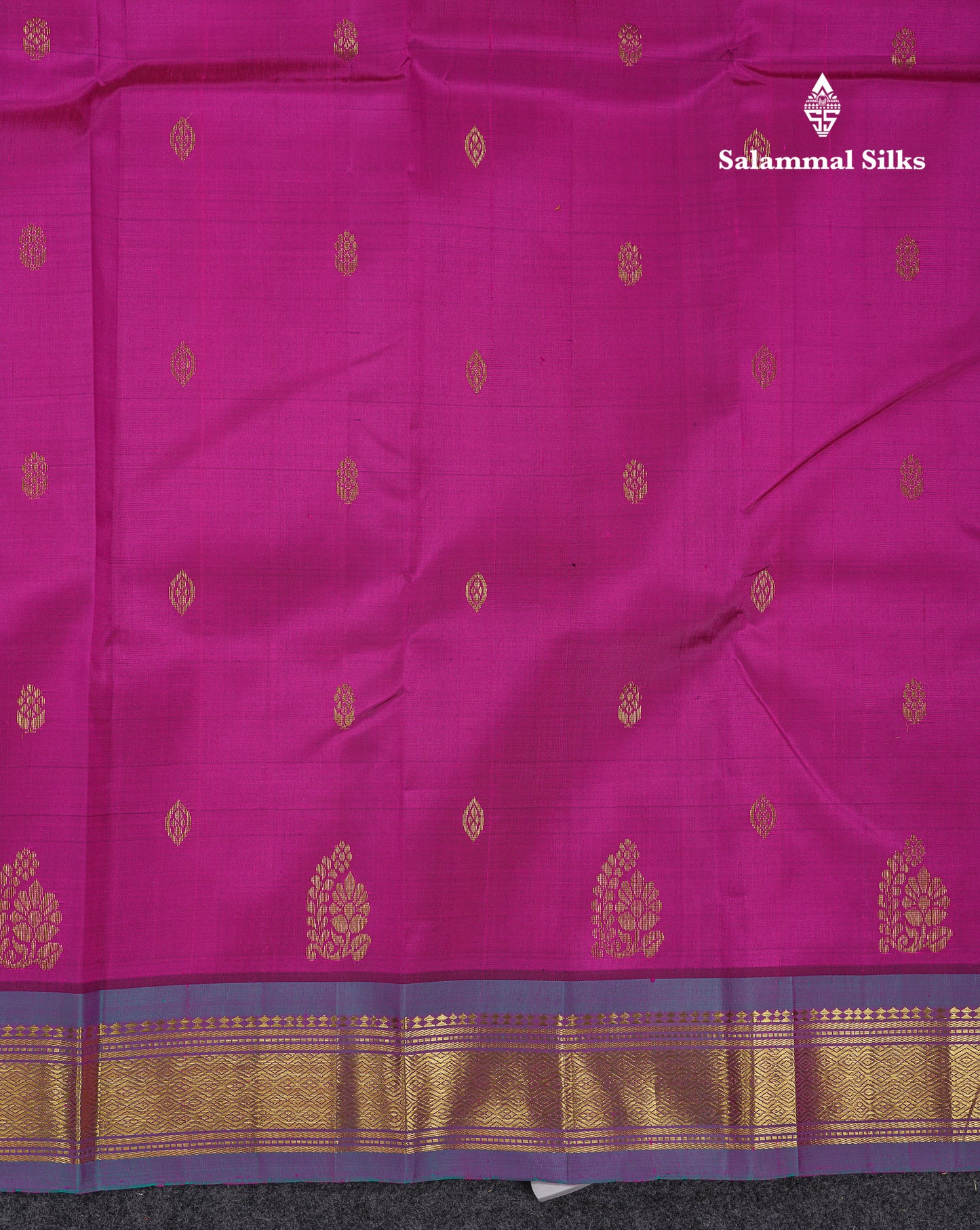 Beautiful Vadamalli Pure Kanjivaram Silk Saree With Contrast Blue Shade Traditional One Side Border