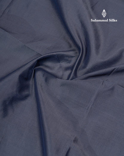 Dark Grey Plain Semi Silk Cotton Saree With Contrast Pink Blouse