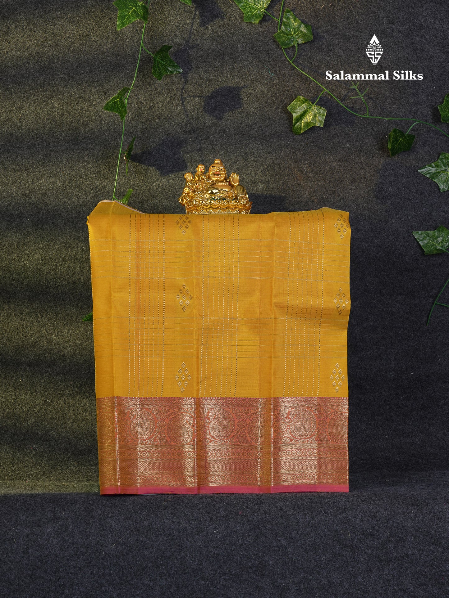 Beautiful Pure Silk Pattu Pavadai (Maroon) With Contrast Olive Mustard Yellow Blouse 18"
