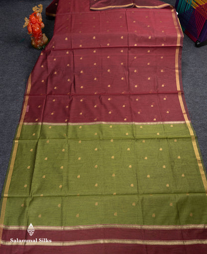 Beautiful Cream Grey Maheshwar Cotton Saree With Contrast Pink Blouse