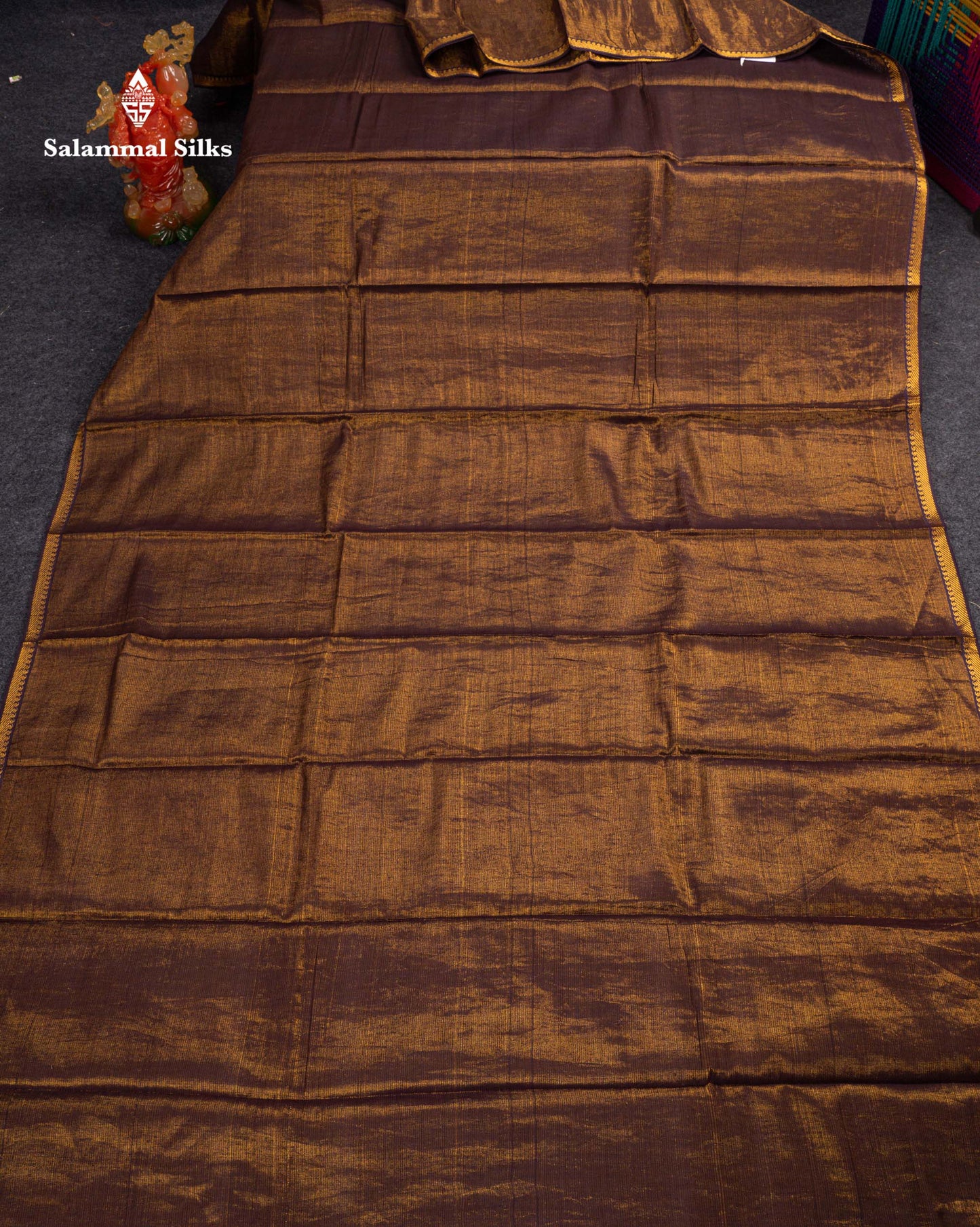 Stunning Lavender Tissue Sungudi Cotton Saree With Small Traditional Zari Border