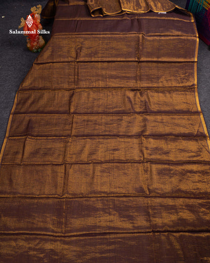 Stunning Lavender Tissue Sungudi Cotton Saree With Small Traditional Zari Border