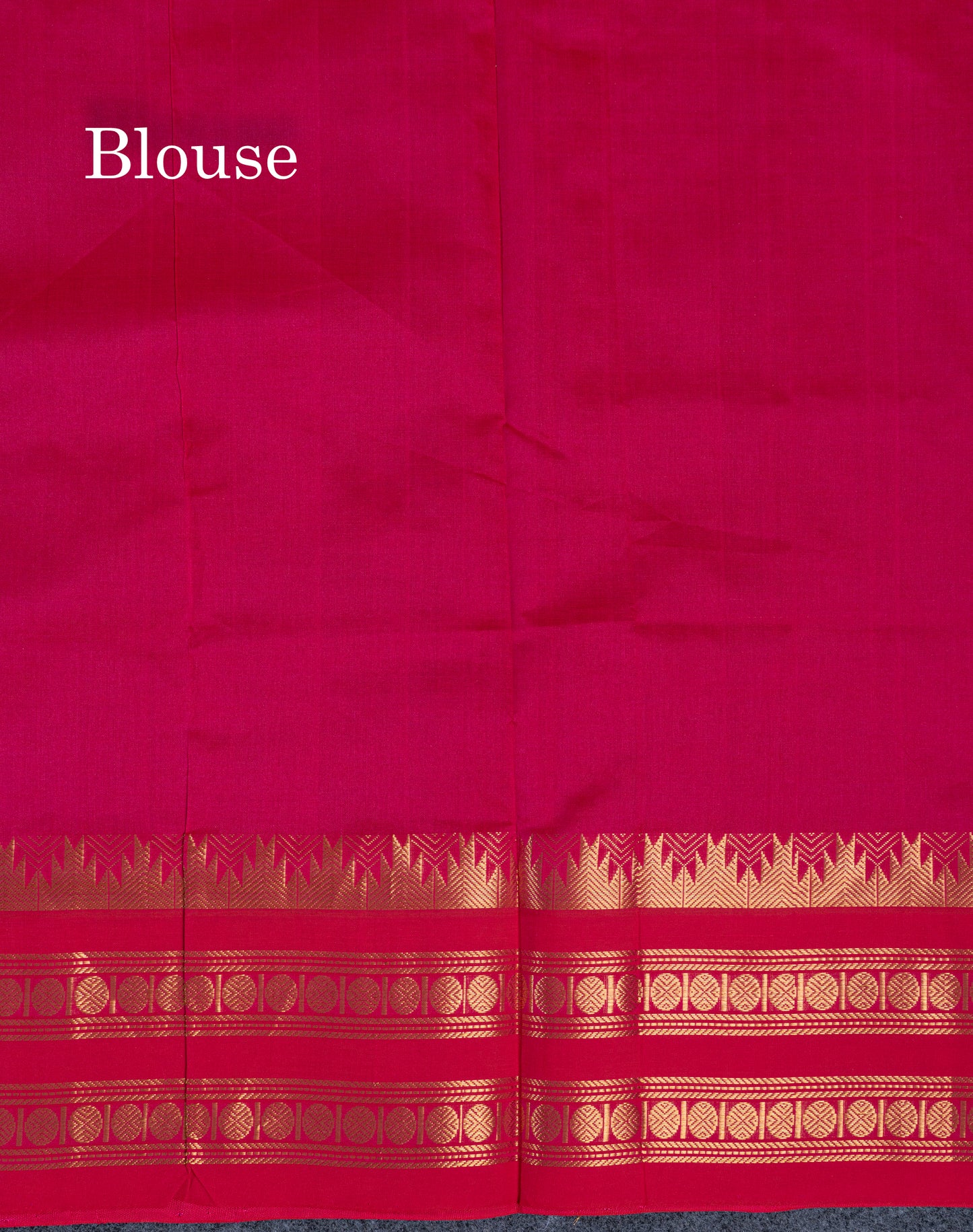 Bottle Green Small Zari Checks Semi Silk Cotton Saree With Contrast Reddish Pink Traditional Temple & Rettapet Border