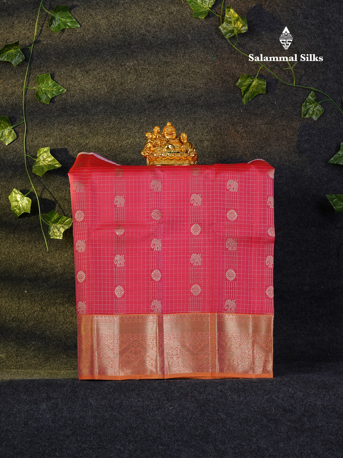Beautiful Pure Silk Pattu Pavadai (Magenta Pink) With Contrast Orange Blouse 18"