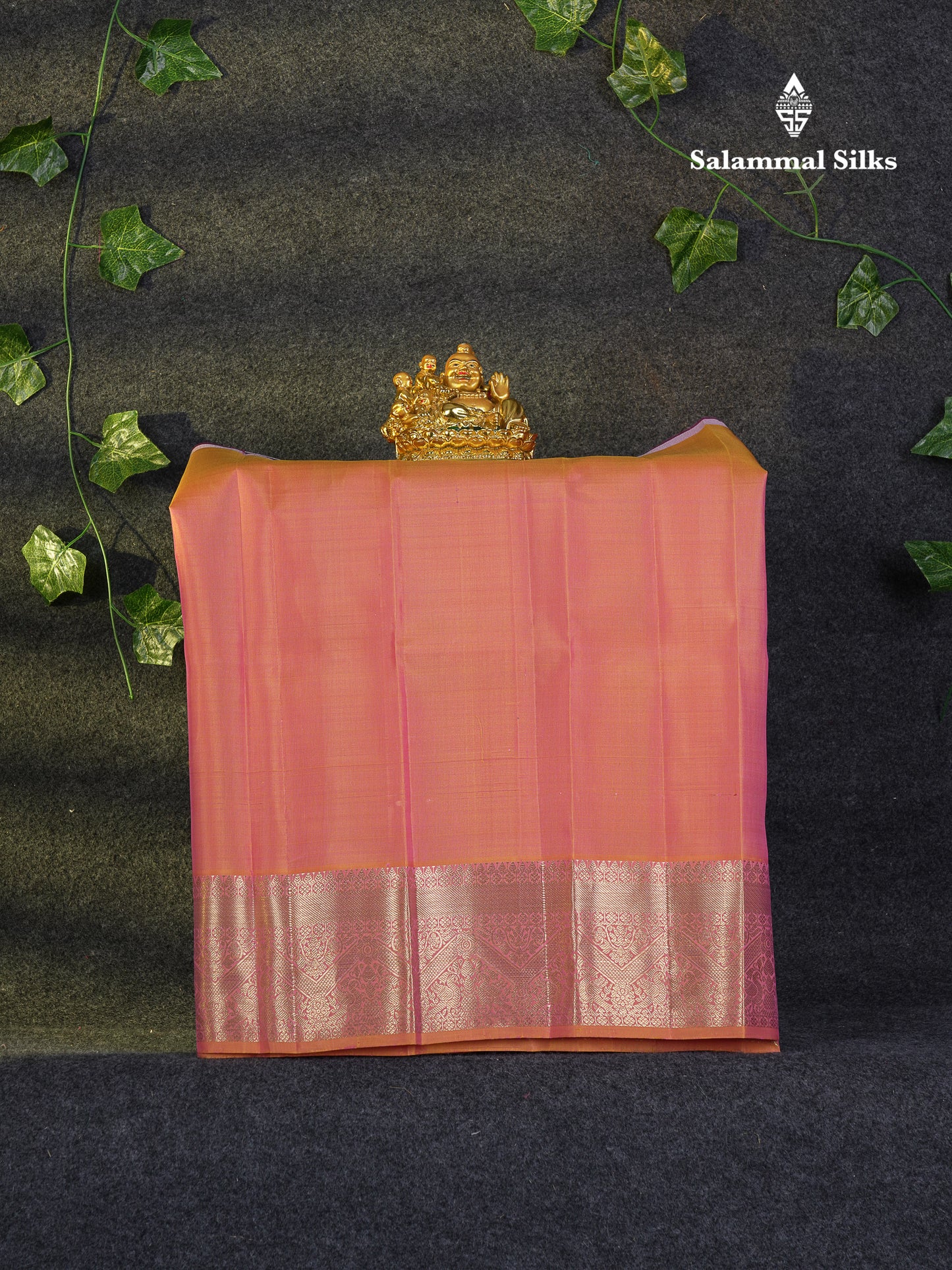 Beautiful Pure Silk Pattu Pavadai (Magenta Pink) With Contrast Orange Blouse 18"