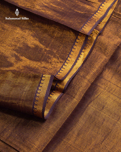 Stunning Lavender Tissue Sungudi Cotton Saree With Small Traditional Zari Border