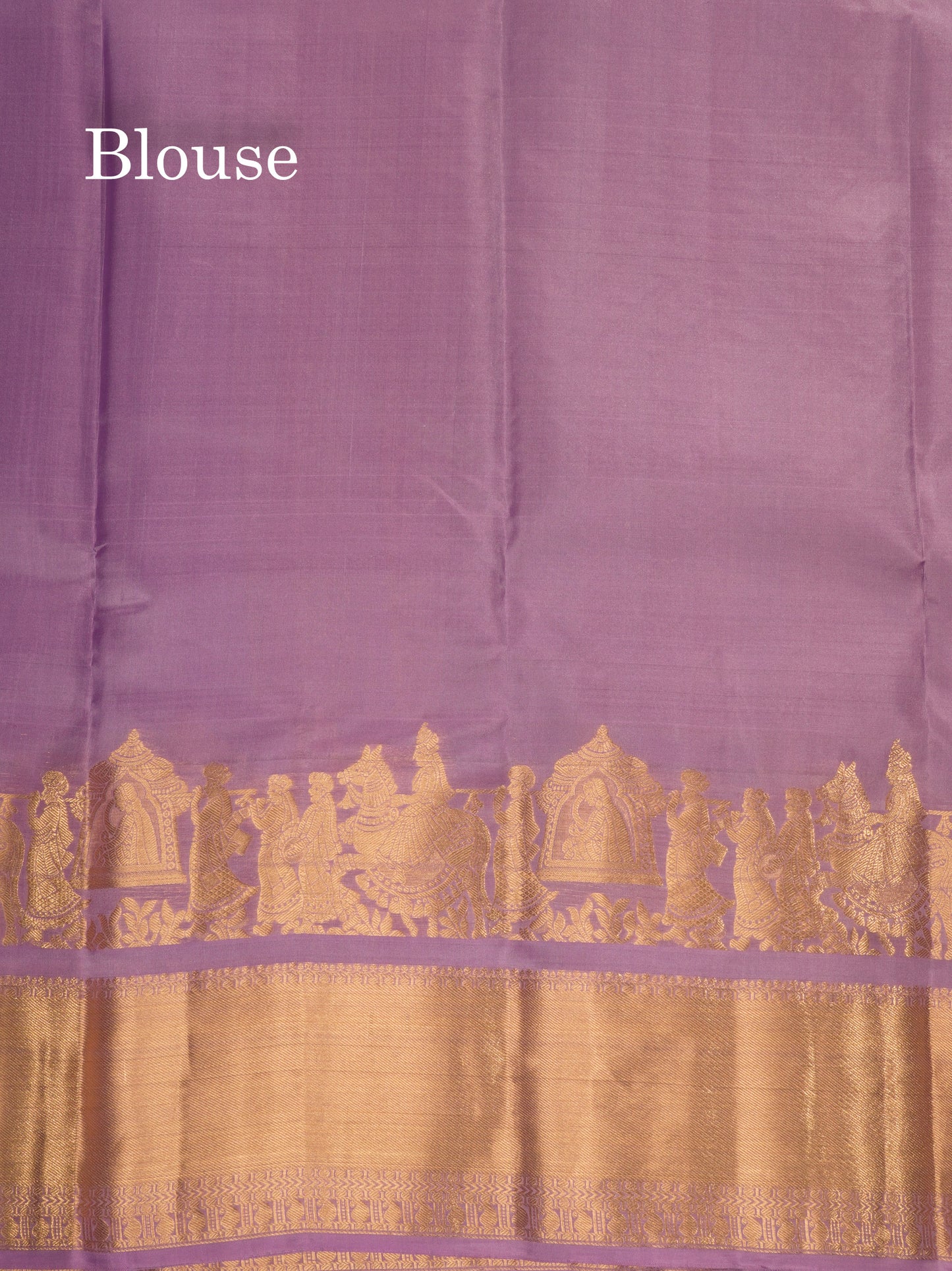 Lavender Plain Pure Kanjivaram Silk Saree with Traditional Pallakku Border