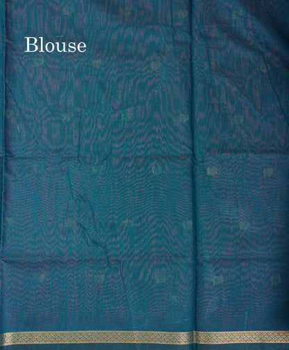 Beautiful Black Zari Butta Maheshwar Cotton Saree With Contrast Dual Tone Brown Blouse