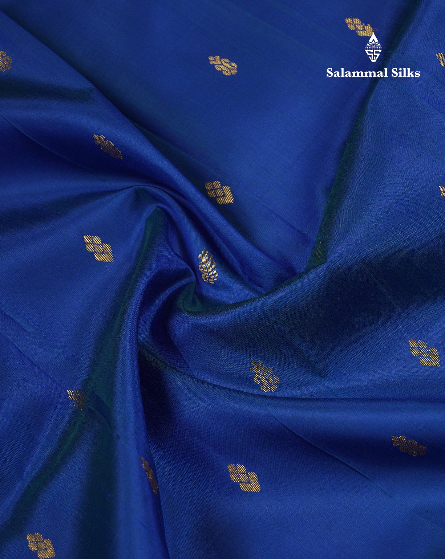 Beautiful Dual Tone Peacock Blue Pure Kanjivaram Silk Saree With Contrast Manthulir Yellow Traditional One Side Border